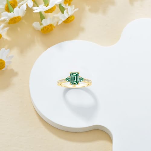 Green/Blue/Purple/Pink Moissanite Ring 925 Sterling Silver Personalized Lab Created Moissanite Engagement Ring D Color VVS1 Clarity Anniversary Jewelry Gifts for Women Wife2