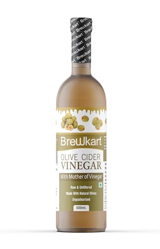 Image of Brewkart Olive Vinegar (Jaitun Ka Sirka) with Mother 500ml - Unfiltered, Raw, Natural, Ideal for Salads & Detox
