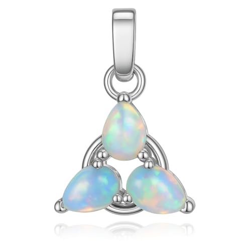 Pendentif en argent 925 avec opale éthiopienne poire haut de gamme