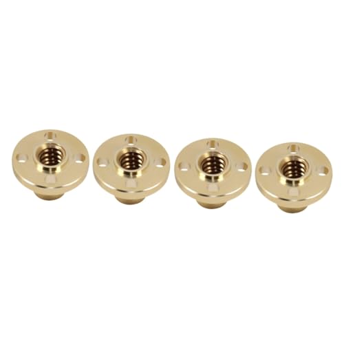 CIYODO 4 Pcs 3D Printer DIY Trapezoidal Screw 3D Printers Accessories Trapezoidal Lead Screw Trapezoidal Nut Lead Screw Nut Gap Nut Rod Printer 3 3D Printer Parts Brass Golden