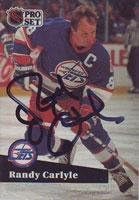 Randy Carlyle Winnipeg Jets 1991 Pro Set Autographed Card. This item comes with a certificate of authenticity from Autograph-Sports. Autographed -