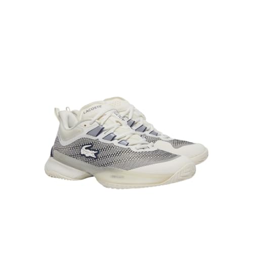 Lacoste Women's AG-LT23 Ultra Tennis Shoes, Off White & Navy, 4