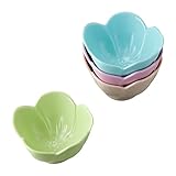 Supreme Housewares Floral Shape Dessert Bowls, Melamine Ice Cream Bowls, Small Prep Bowls, Durable and BPA-Free, for Dipping Sauce, Ice Cream, and Side Dishes, Pastel Colors, 4.75 Inch, Set of 4
