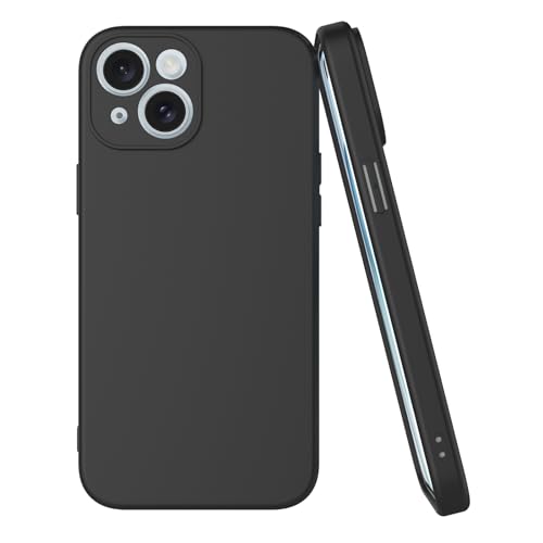 Image of Back Cover Case Compatible for iPhone 15 |Raised Edges Protect Camera & Screen|Slim Fit Back Case for iPhone 15 - Black