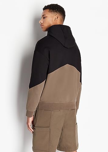 Armani Exchange Men's Cotton French Terry Drop Shoulder Colorblock Hoodie Sweatshirt4
