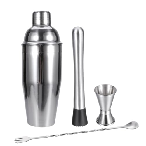 PRETYZOOM 4Piezas Coctelera Inoxidable de Profesional de Bebidas y Cócteles Casa Incluye Coctelera Jigger y Caños