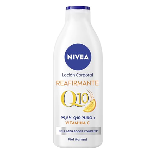 NIVEA Q10 Loción Corporal Reafirmante (1 x 400 ml), crema hidratante corporal para piel normal, crema reafirmante corporal con Collagen Boost Complex y 99,5% de Q10 puro