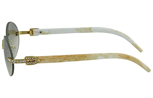 Retro Wood Buffs Vintage Style Gangster Rimless Clear Lens Oval Eye Glasses3