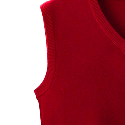 Maiyifu-GJ Men's V-Neck Slim Casual Knitwear Solid Color Soft Stretchy Vest Pullover Sleeveless Business Sweater4