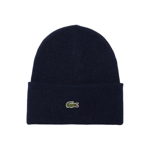 Lacoste Gorro Azul Marino Lana con Borde de Canalé