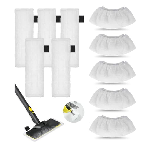 YZROHYI 10 Piezas Paño Microfibra para Karcher,Paños para Limpiador de Vapor Reutilizables,Recambio Mopa Vaporeta Lavable para Karcher Easyfix SC1 SC2 SC4 SC5,Accesorios Vaporeta Recambios Paños Mopa