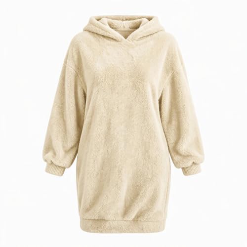 Fleece Hoodie for Women Winter Baggy Fuzzy Plush Loungewear Dress with Hood - image 4