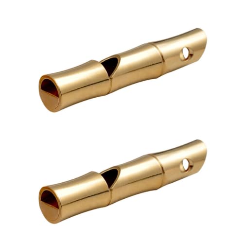 Silbatos de latón para entrenamiento y camping 2 pcs miniatura 1