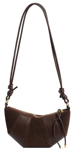 Black Brown Women Suede Shoulder Bag Retro Crossbody Slouchy Hobo Bag Adjustable Strap Satchel Handbags Work Shopping