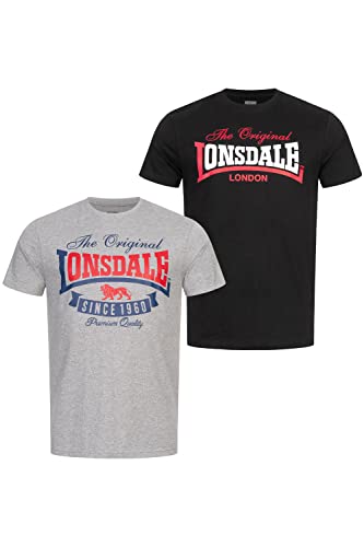 Preisvergleich Produktbild Lonsdale Men's GEARACH T-Shirt, Marl Grey / Black, XL