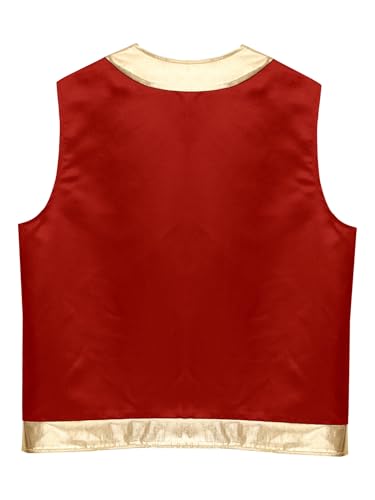 Jugaoge Mens Arabian Prince Vest Open Front Toad Waistcoat Cartoon Captain Fancy Dress Up4