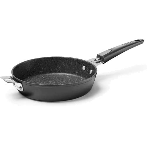 Starfrit Rock 9-Inch Fry/Cake Pan With T-Lock Detachable Handle, Normal, Black #TOP8