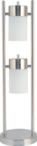 Lámpara de mesa ajustable con pantalla blanca 25 pulgadas miniatura 1