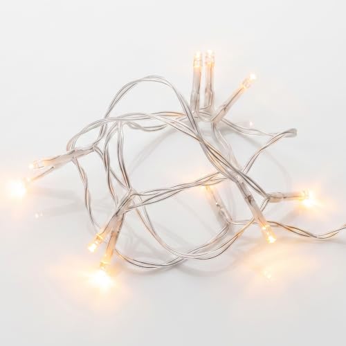 Spetebo Lichterkette 10 LED warm weiß mit Timer batteriebetrieben - 1 m...