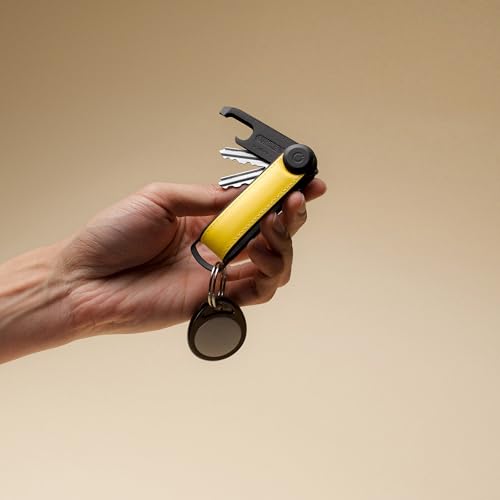 Orbitkey Hybrid Leather Key Organizer with Multi-Tool V2 Set – Slim Key Holder with Stainless Steel Insert – Durable Keychain with Multi-Function Tool for Travel, Office & Outdoor Use - Solar Yellow - Image 8