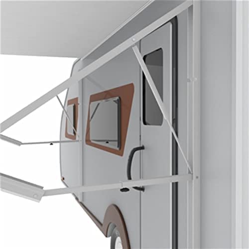 Aleko Automatic Retractable Rv Awning| 21' W X 8' L Motorized Crank Camper Awning| Vinyl Water Resistant Canopy, Uv Protection Sun Shade For Trailer, Motorhome, Travel Trailer| Blue Fade #TOP7