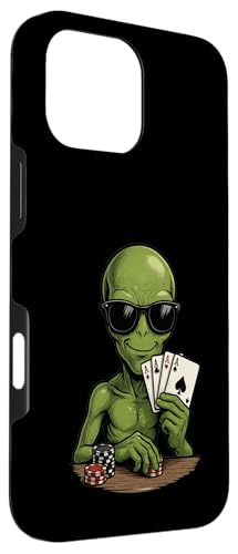 Funny Alien Casino Poker Player Gambler Gambler Gambling Coque pour iPhone 16 Pro Max – vue 3