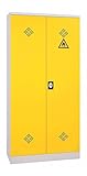 Spezialmonteure Umweltschrank, Gefahrstoffschrank TOP-ECO - Höhe 1950, Breite 920, Tiefe 420, Farbausführung:K RAL 7035 Lichtgrau & T RAL 1021 Rapsgelb