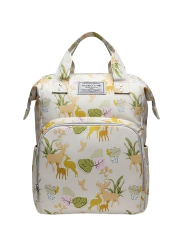 Mommy Backpack for Baby Essentials, Colorful Circles Pattern, Aluminum Foil Insulation Lining, Large Capacity with Organizer Pockets (White1)