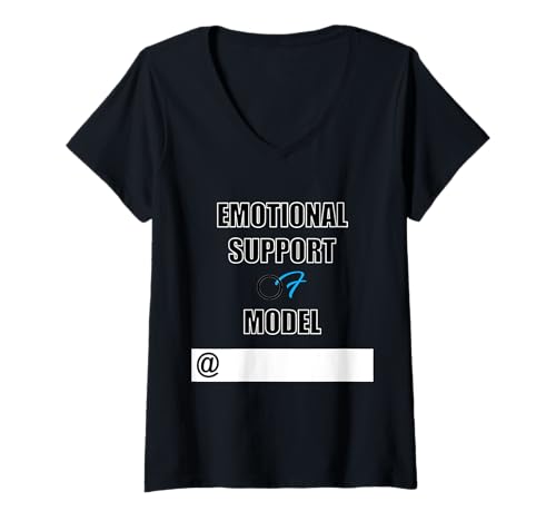 Femme Emotional Support Of Model Matching Fans or Couples T-Shirt avec Col en V