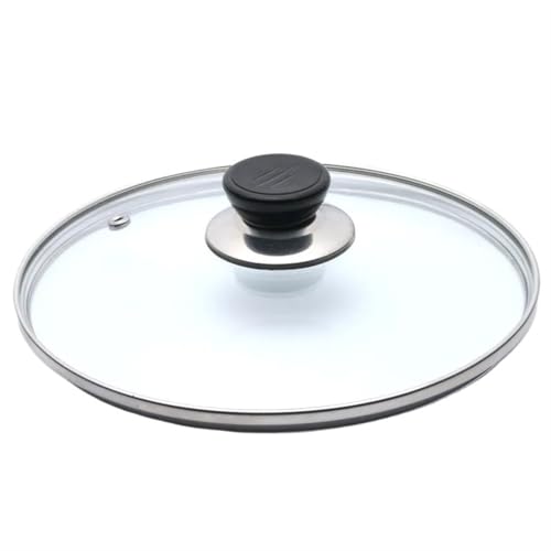 Tapa Sarten, Tapaderas Para Sartenes Utensilios de cocina acero inoxidable Tapa vidrio reforzado wok templado Perilla tapa sartén chef redonda(36cm)