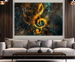 Affiches musicales abstraites toile vintage clé de sol déco murale