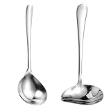OAAO 1 Stück Entenschnabel-Suppenlöffel Und 1 Stück Runder Suppenlöffel, Praktisches Ablenkungsdesign, Praktische Küchenkochutensilien, Einschenken Von Saft Und Suppenszenen.