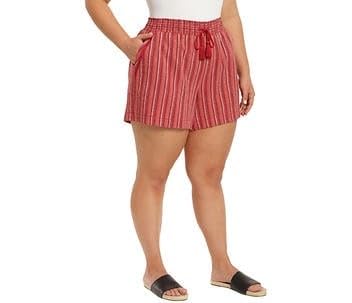 Briggs New York Women's Linen Blend Pull-On Summer Shorts with Pockets and Drawstring