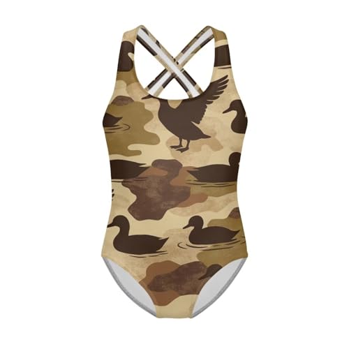 Image of Girls Swimsuit Criss Cross Back 1-Piece Summer Beach Swiwmear