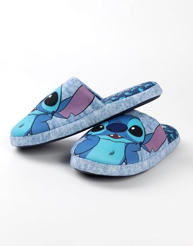 Disney Stitch Slippers in Blue | Ladies Slip-On Character House Loafers | Lilo & Stitch Kidult Merchandise2