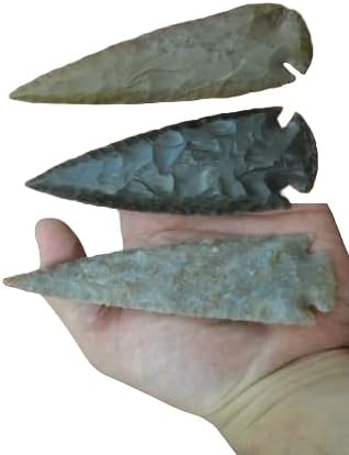 3 PCS ASSORT Agate Stone SPEARHEAD Arrowhead Point 4 1/2" - 5" #T-1349 Fast Free Supply