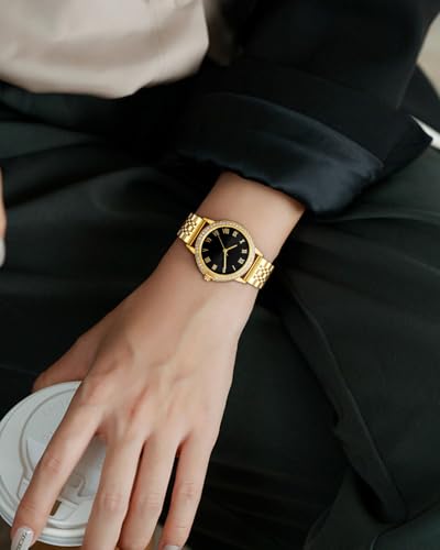 CIVO Edelstahl Armbanduhr Damen Wasserdicht Elegant Damenuhr Diamant Klassische Analog Damenkleiduhren Quarzuhr für Frauen Vintage Casual – Bild 4