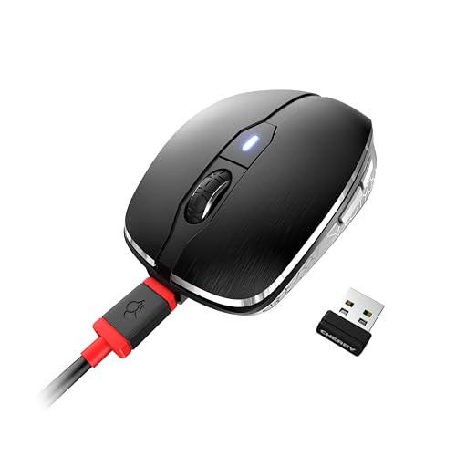 MW 8C ADVANCED, Mouse Senza Fili, Connessione Bluetooth o Radio 2,4 GHz, Risoluzione Regolabile su 4 Livelli Fino a 3000 dpi, Ricaricabile, Nero - Mouse gaming - Immagine 3