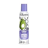 Chosen Foods Garlic Avocado Oil Spray 4.7 oz., Non-GMO, 500° F Smoke Point, Propellant-Free, Air Pressure Only for High-Heat Cooking, Baking and Frying
