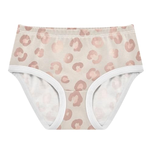 Animal Toddlers Underwear Floral 2t Cotton Cute Panties Girl Rose Gold Leopard Spots Beige Kids Briefs Undies