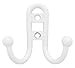 Liberty Hardware B46115Z-W-C Double Prong Robe Hook with Ball End, White