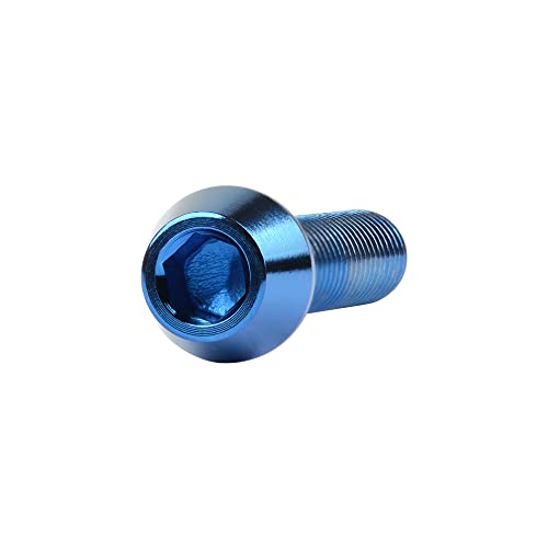 Image of Titanium Ti DIN912 M4 8 10 12 15 20mm Tapered Head Hex Bolts Bicycle Screws Pack of 6 (Blue, M4x20mm)