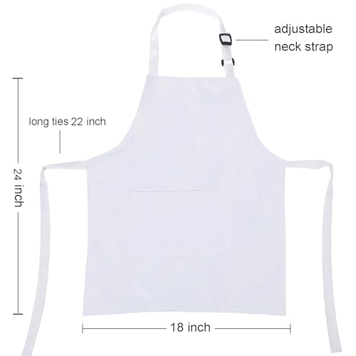 Delantales impermeables para niños pack de 4 a 24 unidades con bolsillos ajustables 6