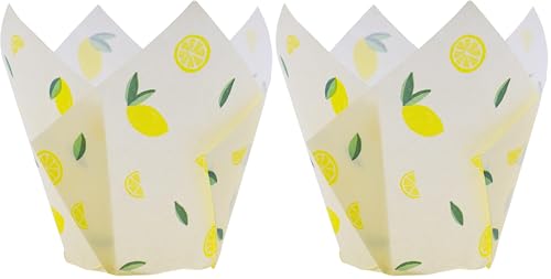 24 PME Caissettes à muffins en forme de tulipe, Citrons (Lot de 2)