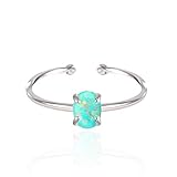 MUSTHAVE 14K Rose Gold Plated Opal Ring, White/Green/Pink Opal Ring, Adjustable Size