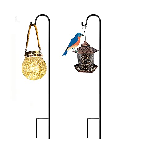 ZVO Lot de 2 Crochet de Berger, 120cm Support en Métal Réglable, Cintre en Fer Résistants à la rouille Étanches, Stand Décoration de Jardin pour Lanterne Solaires, Mariages, Mangeoire à Oiseaux Cover
