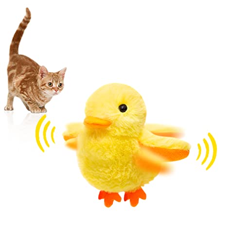 Petdroid Interactive Cat Toys For Indoor Cats, Rechargeable Touch Activated Duck Cat Squeaking Catnip Toy For Cats/Kittens, Plush Cat Exercise Toys (Interactive Duck Cat Toy) #TOP1