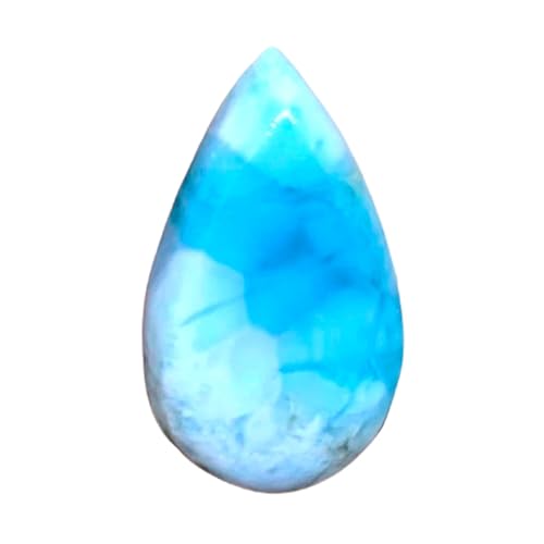 Larimar cabochon poire 24x14mm : fini les pierres ternes pour vos colliers