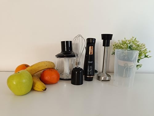 Batidora de mano 800W con cuchillas de acero inoxidable y picadora 4