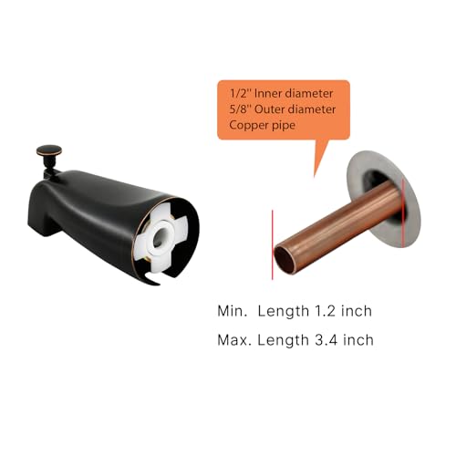 Slip Fit Tub Spout with Pull-Up Diverter for 1/2 inch Copper Tube, Oil-Rubbed Bronze